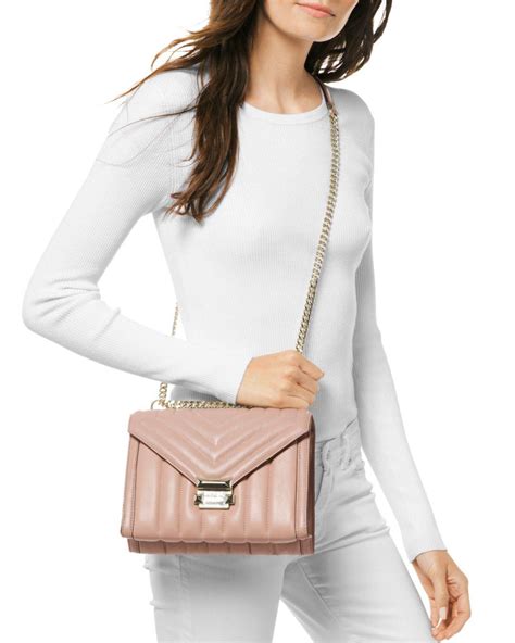 michael michael kors whitney large quilted convertible shoulder bag|Michael Kors shoulder bag.